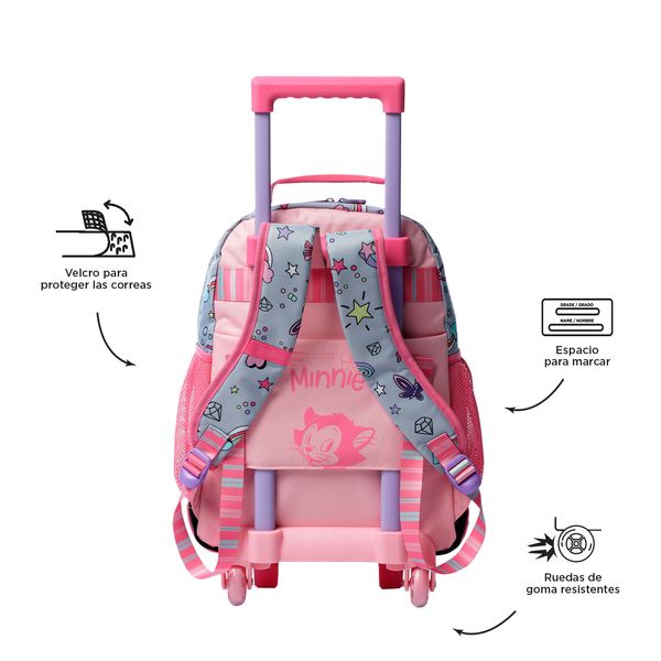 Mochila con ruedas Nina Minnie Mediano Gris