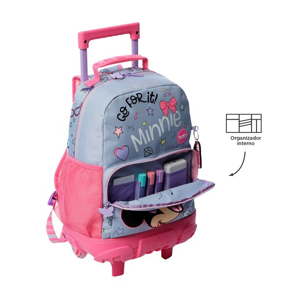 Mochila con ruedas Nina Minnie Mediano Gris