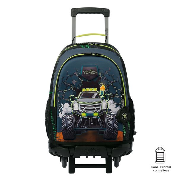 Mochila con ruedas Nino Monster Race Grande Negro