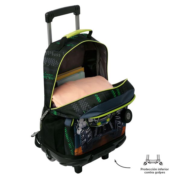Mochila con ruedas Nino Monster Race Grande Negro