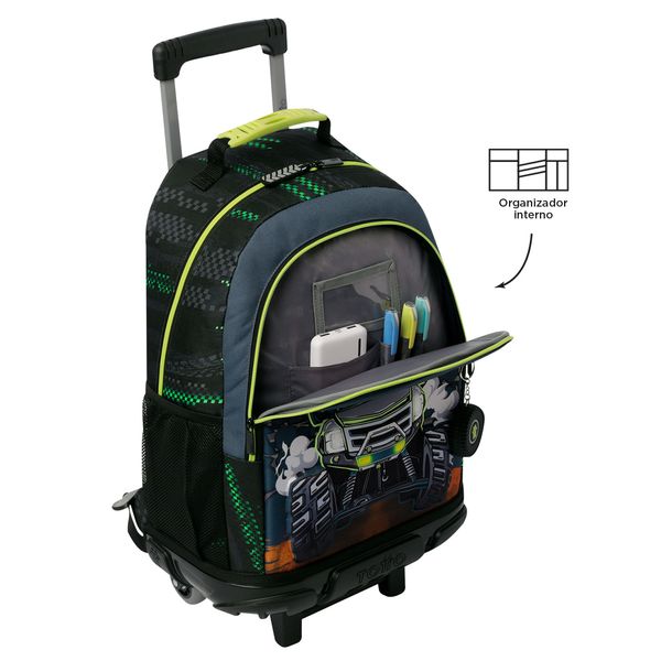 Mochila con ruedas Nino Monster Race Grande Negro