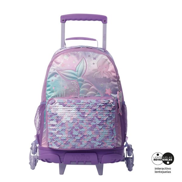 Mochila con 3 ruedas Nina 3 Sireny Grande Morado