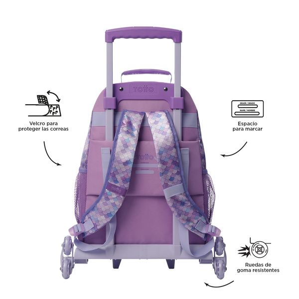 Mochila con 3 ruedas Nina 3 Sireny Grande Morado