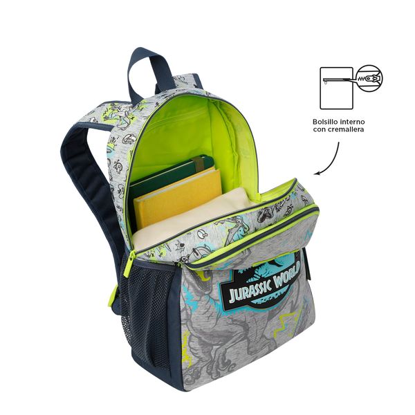 Mochila para Nino Jurassic World Mediano Gris