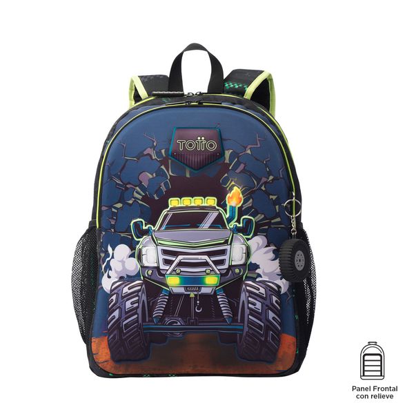 Mochila para Nino Monster Race Grande Negro