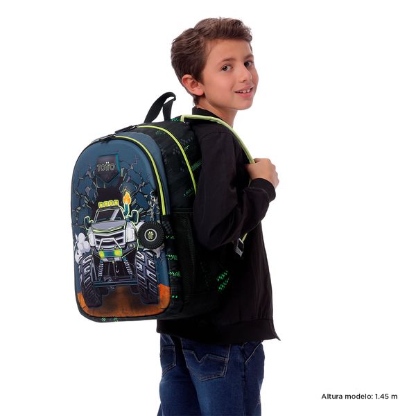 Mochila para Nino Monster Race Grande Negro