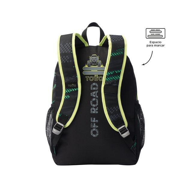 Mochila para Nino Monster Race Grande Negro