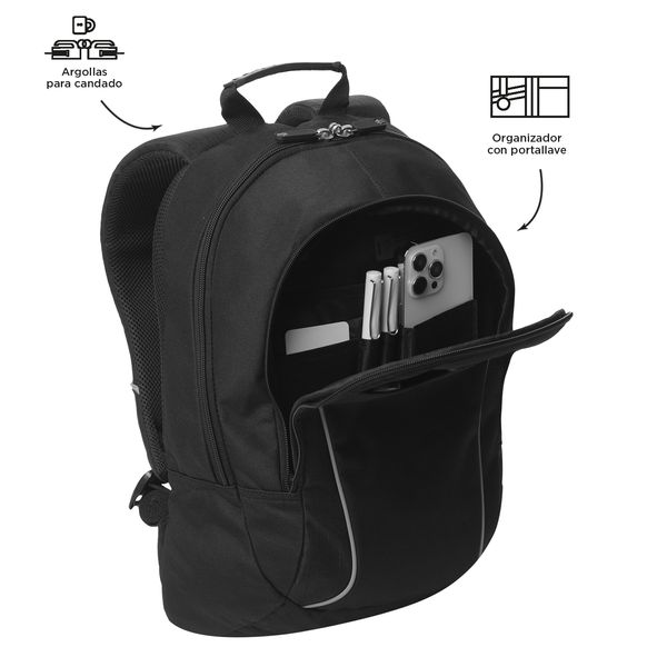Mochila Universitario Porta PC 14 pulgadas Arvar 2.0 Negro Unisex