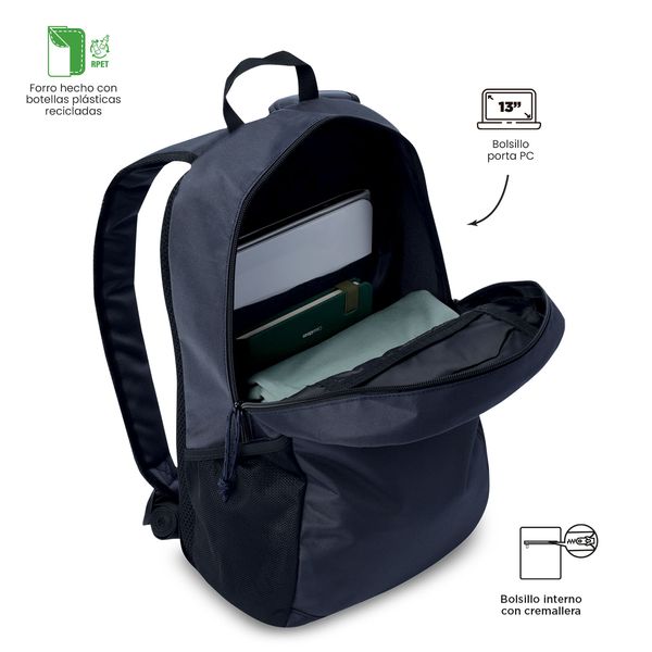 Combo 2 Mochilas Universitario  para hombre | Porta PC 13" y 15" | Rocky 2.0 Azul  y Soki Negro-1769784659665