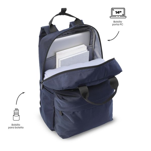 Mochila Universitaria Joy Porta PC 14 Azul Mujer