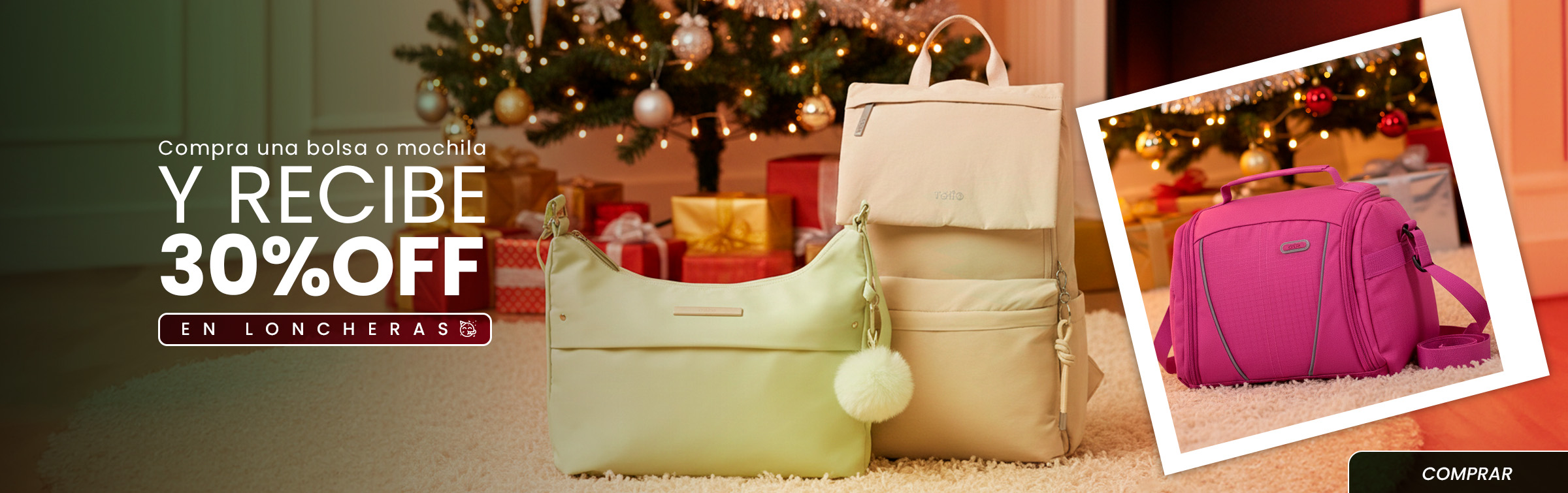 compra una bolsa o mochilay recibe 30%off en loncheras
